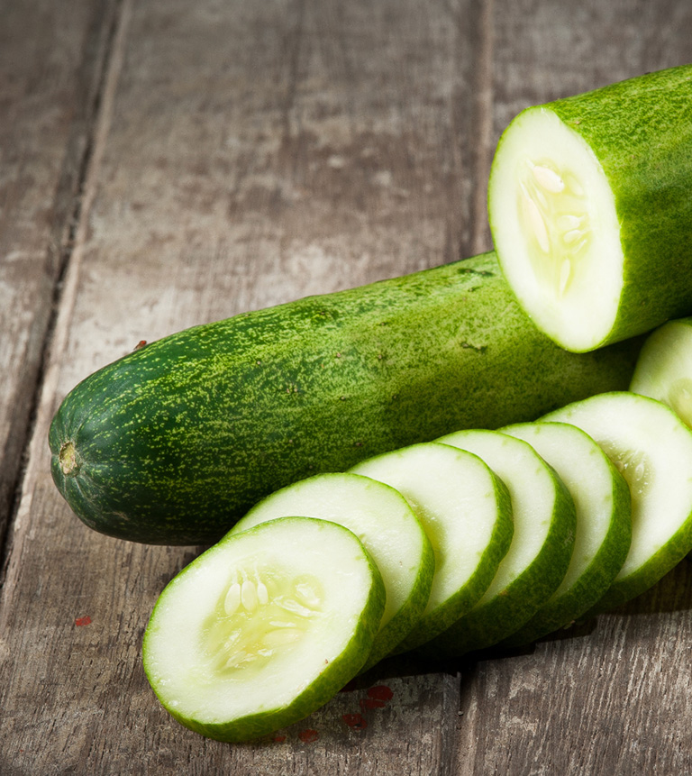 Sliced cucumber